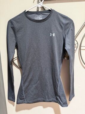 Under Armour Women's Long-Sleeve HeatGear Compression Top Base Layer Gray Size S